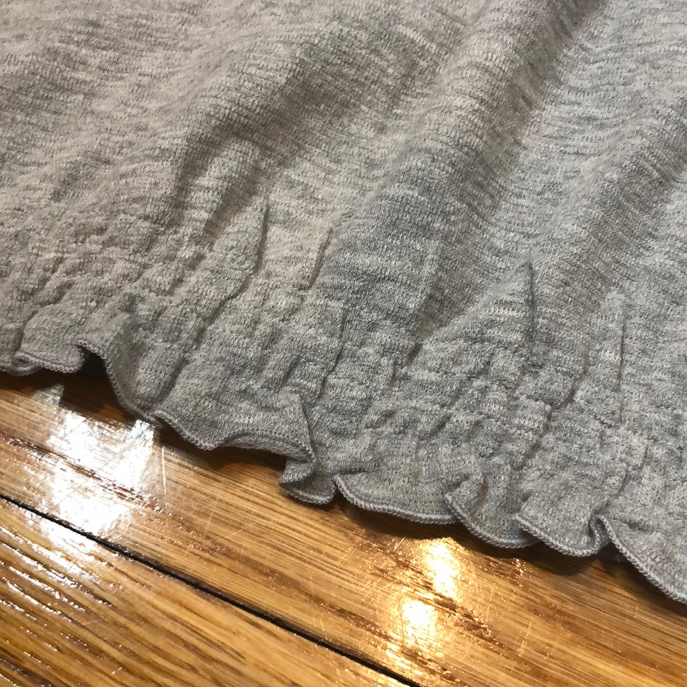 Very J Heather Gray Cotton Blend Ruffle Hem Top - Picture 8 of 8